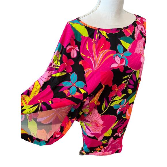 Trina Turk Solar Floral Print Swim Cover Up Resort Dress S - Picture 5 of 9